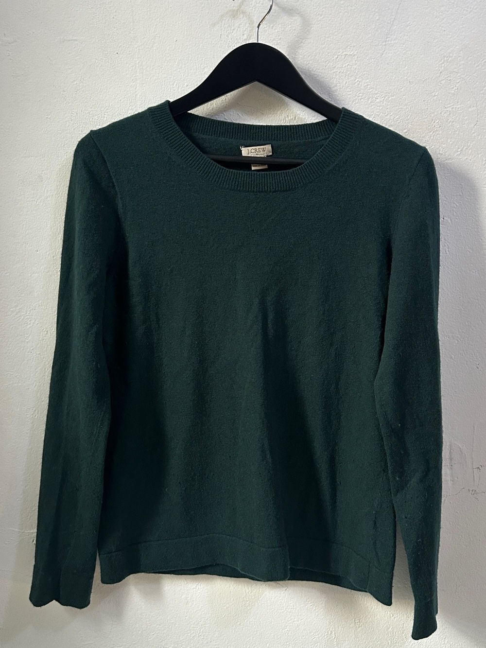J.Crew Women’s Green Wool Blend Crewneck Sweater Size S Long Sleeve Knit